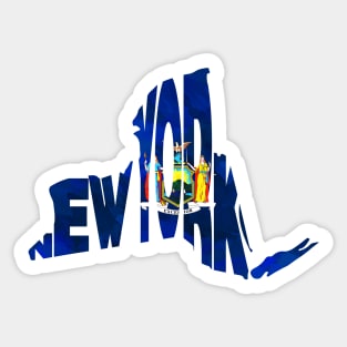 New York Typo Map Sticker